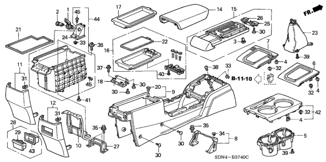 2003 Honda Accord Console Diagram