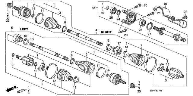 2007 Honda Civic Cover, Heat Diagram for 44517-SVB-A00