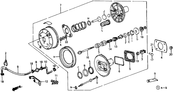 1984 Honda CRX Tube A, Master Power Diagram for 46404-SB2-662