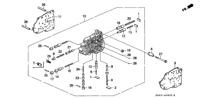 1994 Honda Civic 2 Door EX (ABS) KA 4AT AT Secondary Body Diagram