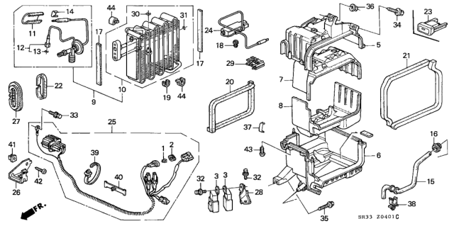 1994 Honda Civic A/C Unit Diagram