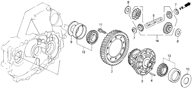 1990 Honda Accord MT Differential Gear Diagram