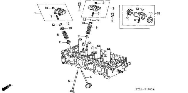 2003 Honda Civic Valve - Rocker Arm Diagram