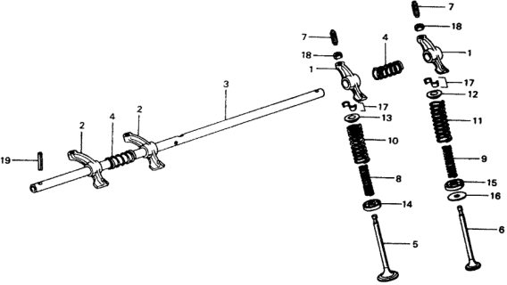 1975 Honda Civic 3 Door ** (1500) KA HMT Valve - Rocker Arm Diagram