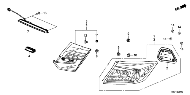 2019 Honda Clarity Electric Taillight - License Light Diagram