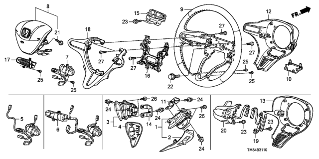 2010 Honda Insight Screw-Washer (4X12) Diagram for 90173-SL4-003