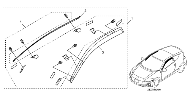 2016 Honda CR-Z Door Visor Diagram