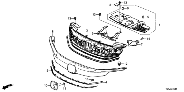 2017 Honda Accord Front Grille Diagram