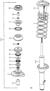 1982 Honda Prelude Cap, FR. Fork Mounting Diagram for 51932-693-000