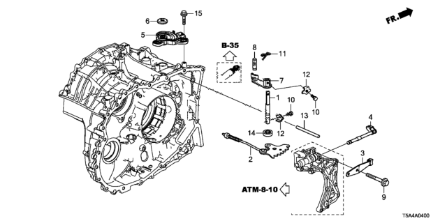 2015 Honda Fit Lever, Control Diagram for 54313-T5A-951