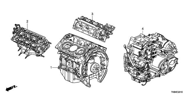 2012 Honda Odyssey Engine Assy. - Transmission Assy. Diagram