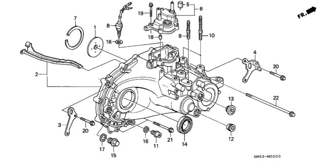 1991 Honda Accord MT Transmission Housing Diagram