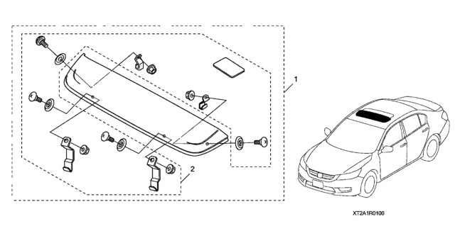 2017 Honda Accord Moonroof Visor Diagram