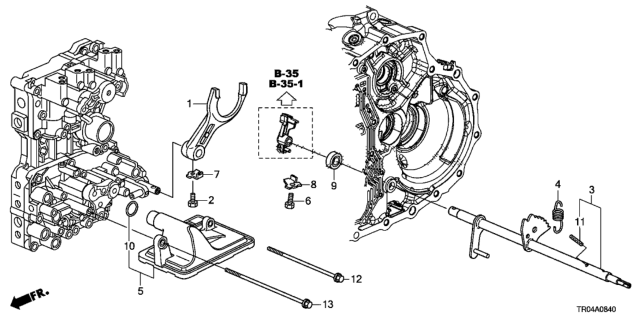 2012 Honda Civic AT Shift Fork Diagram