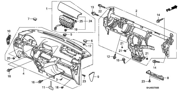 2009 Honda Odyssey Lid, L. Instrument Side *NH598L* (ATLAS GRAY) Diagram for 77215-SHJ-A01ZE