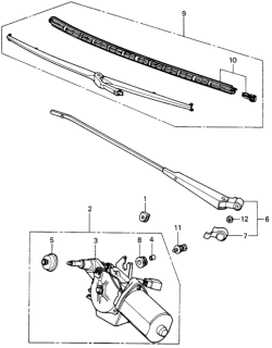 1981 Honda Civic Arm, Rear Wiper Diagram for 38430-SA0-013