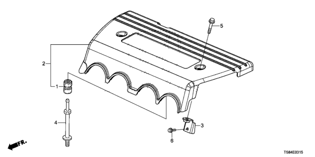 2013 Honda Civic Engine Cover (2.4L) Diagram