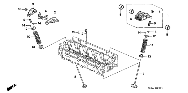 1999 Honda Civic Valve - Rocker Arm (VTEC) Diagram