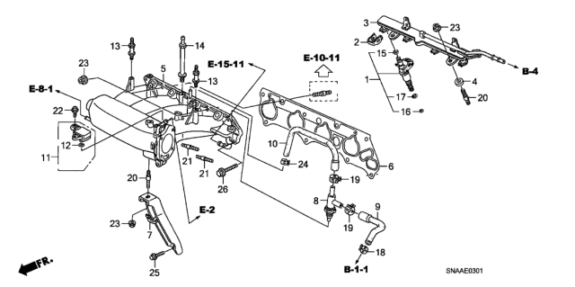 2009 Honda Civic Manifold, Intake Diagram for 17100-RRB-A00