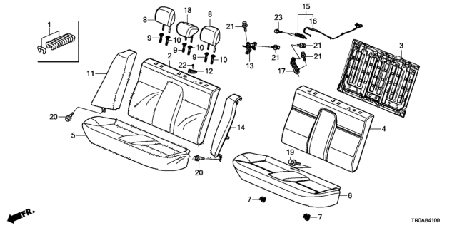 2013 Honda Civic Frame, RR. Seat-Back Diagram for 82126-TR0-A01