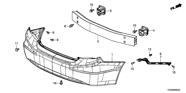 2012 Honda Civic Beam, RR. Bumper Diagram for 71531-TR2-A00