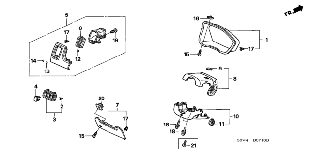 2006 Honda Pilot Instrument Panel Garnish (Driver Side) Diagram