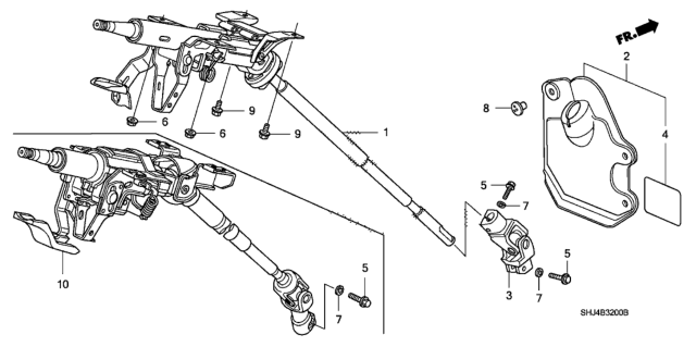 2005 Honda Odyssey Column Assembly, Steering (Driver Side) Diagram for 53200-SHJ-A04