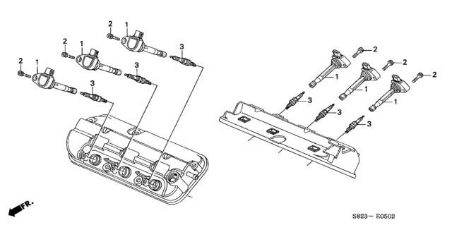 2000 Honda Accord Ignition Coil - Spark Plug (V6) Diagram