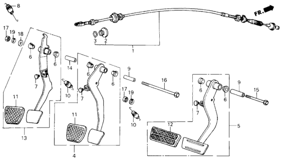 1984 Honda Civic Spring Assy., Pedal Return Diagram for 46540-SB3-000