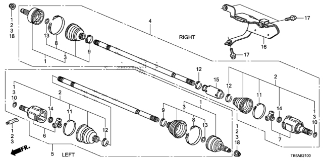 2013 Honda Fit 5 Door FIT (SAYAMA PLANT) KA 5MT Driveshaft Diagram