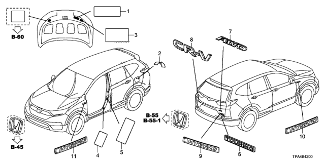 2021 Honda CR-V Hybrid Emblem, Rear (Awd) Diagram for 75719-TLA-A00