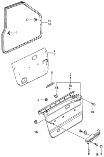 1980 Honda Accord Front Door Lining Diagram