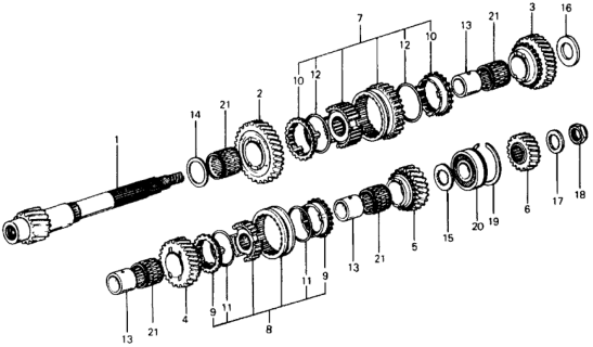 1977 Honda Civic Ring, Synchronizer Blocking Diagram for 23641-634-000