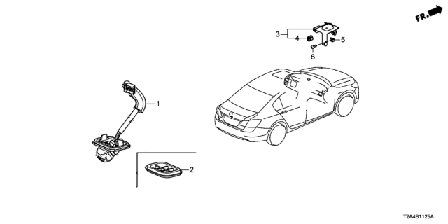 2015 Honda Accord Camera Assy., Rearview (Wide) Diagram for 39530-T2A-A21