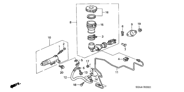 2004 Honda S2000 Clutch Master Cylinder Diagram