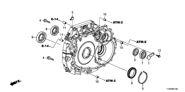 2021 Honda HR-V AT Torque Converter Case Components Diagram