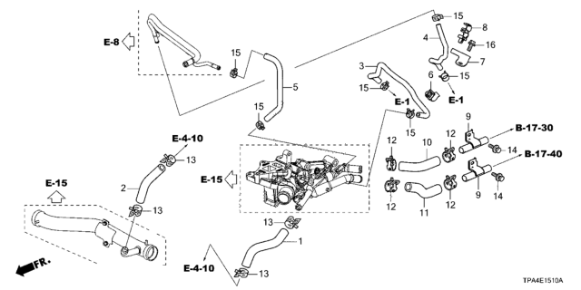 2020 Honda CR-V Hybrid Hose, Throttle Body Out Diagram for 19508-5TZ-J00