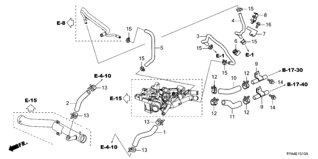 2020 Honda CR-V Hybrid STAY, HOSE CLAMP Diagram for 19521-5TZ-J00