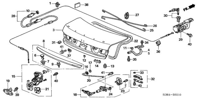 2005 Honda Accord Hybrid Spoiler Assembly, Trunk (Desert Mist Metallic) Diagram for 71700-SDR-A01ZF