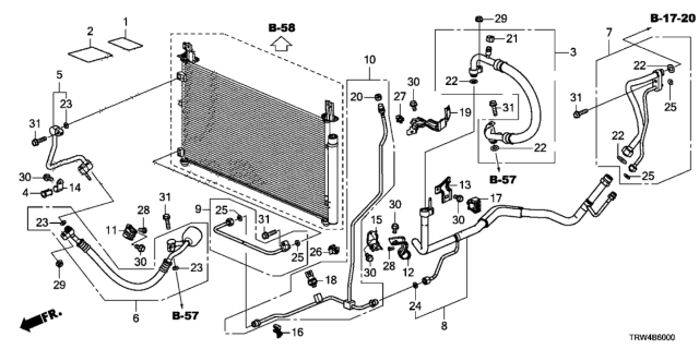 2018 Honda Clarity Plug-In Hybrid Pipe Complete, Discharge Diagram for 80316-TRW-A01