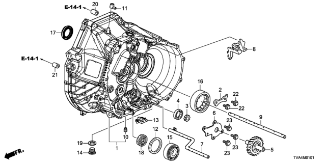 2019 Honda Accord Case, Clutch Diagram for 21000-6D9-000