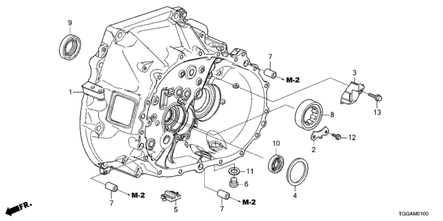 2021 Honda Civic MT Clutch Case Diagram