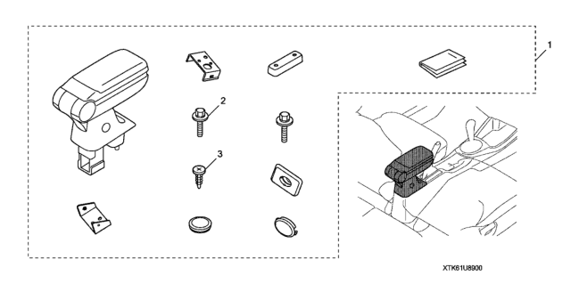 2009 Honda Fit Driver Side Armrest Diagram