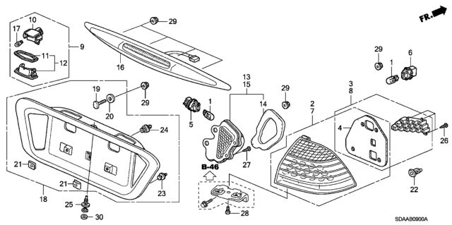 2007 Honda Accord Housing Diagram for 34102-S0A-003