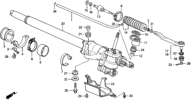 1991 Honda Civic P.S. Gear Box Diagram