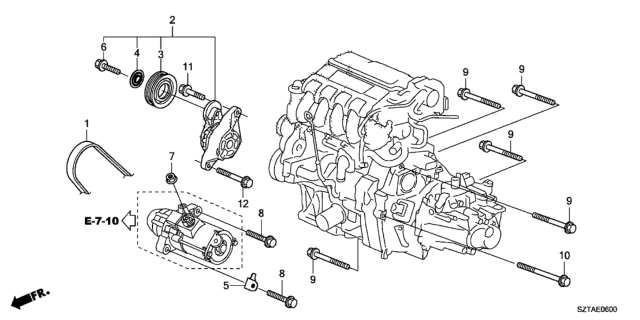 2016 Honda CR-Z Auto Tensioner Diagram