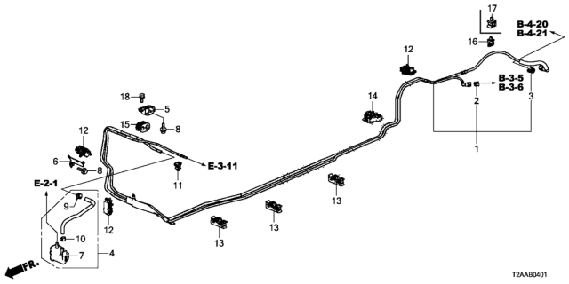 2017 Honda Accord 4 Door EXLV6 (NV SENSING) KL 6AT Fuel Pipe (V6) Diagram