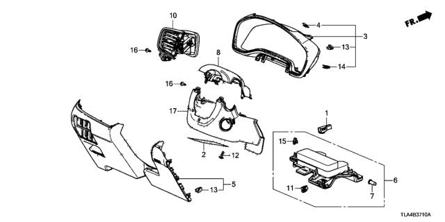 2021 Honda CR-V Instrument Panel Garnish (Driver Side) Diagram
