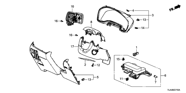 2018 Honda CR-V Visor Assy., Meter *NH900L* (DEEP BLACK) Diagram for 77200-TLA-A01ZA