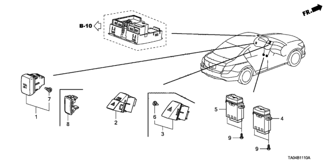 2008 Honda Accord 4 Door EX KA 5AT Switch Diagram